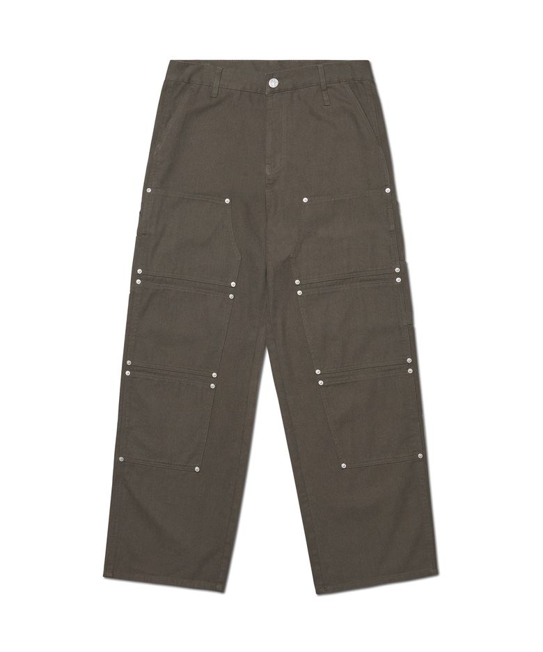 DIVIDED DOUBLE KNEE PANTS - CHARCOAL