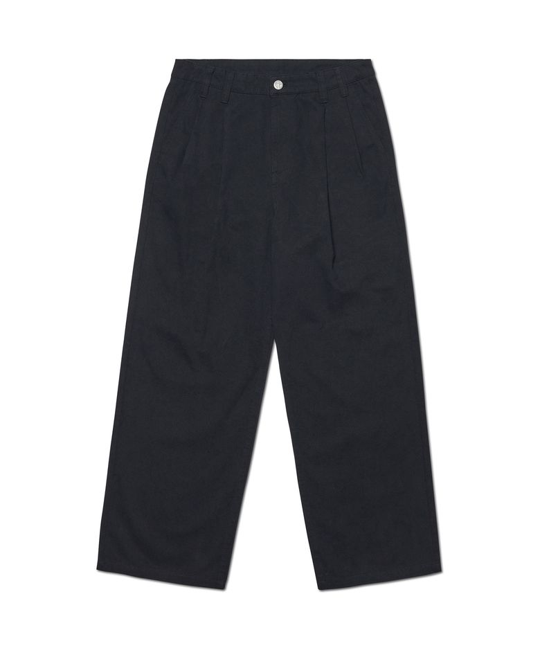 LOOSE FIT TWO-TUCK PANTS - BLACK