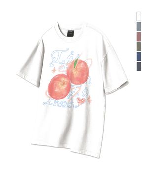 Hollysheesh Too Peach 피그먼트 오버핏 반팔 티셔츠_6 COL (크롭 포함)