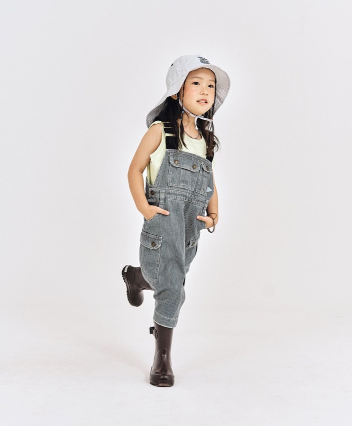 누크피터(NUUKFITTER) DENIM OVERALL ONEPIECE_KIDS [BLUE(STRIPE)]