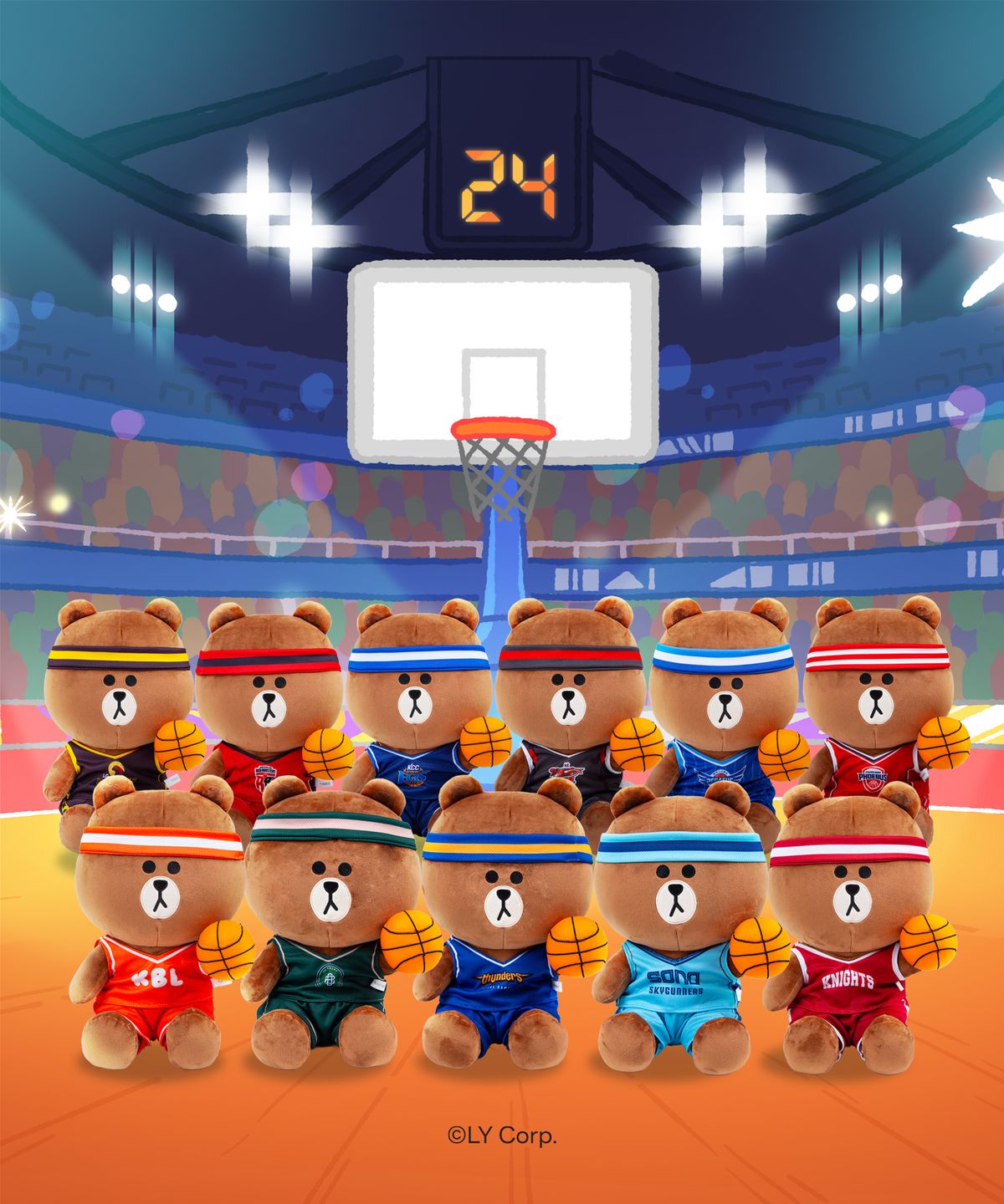 한국농구연맹(KBL) [LINE FRIENDS] KBLㅣLINE FRIENDS 브라운 중형 인형