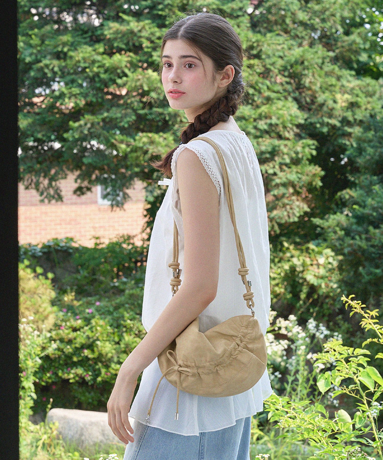★SUNNEI★ Lavaureto Twisted Strap Shoulder Bag Yellow MACCX Shop Shoulder Bags at MUSINSA