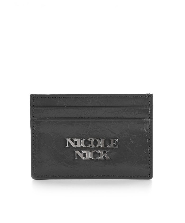 VINTAGE LEATHER SOFT CARD WALLET_CHARCOAL