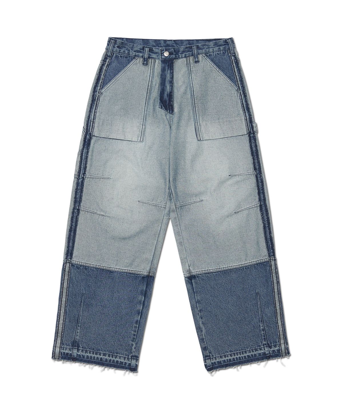 노매뉴얼(NOMANUAL) REVERSED CARPENTER DENIM PANTS - WASHED NAVY