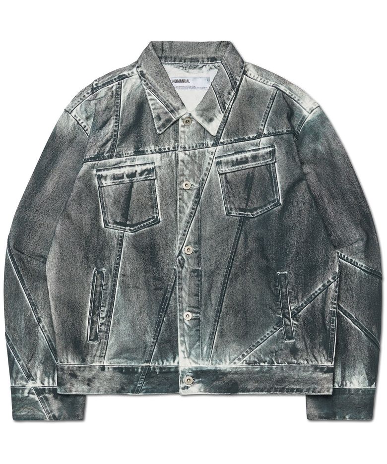 STAINED D.L DENIM TRUCKER JACKET - STAINED WHITE