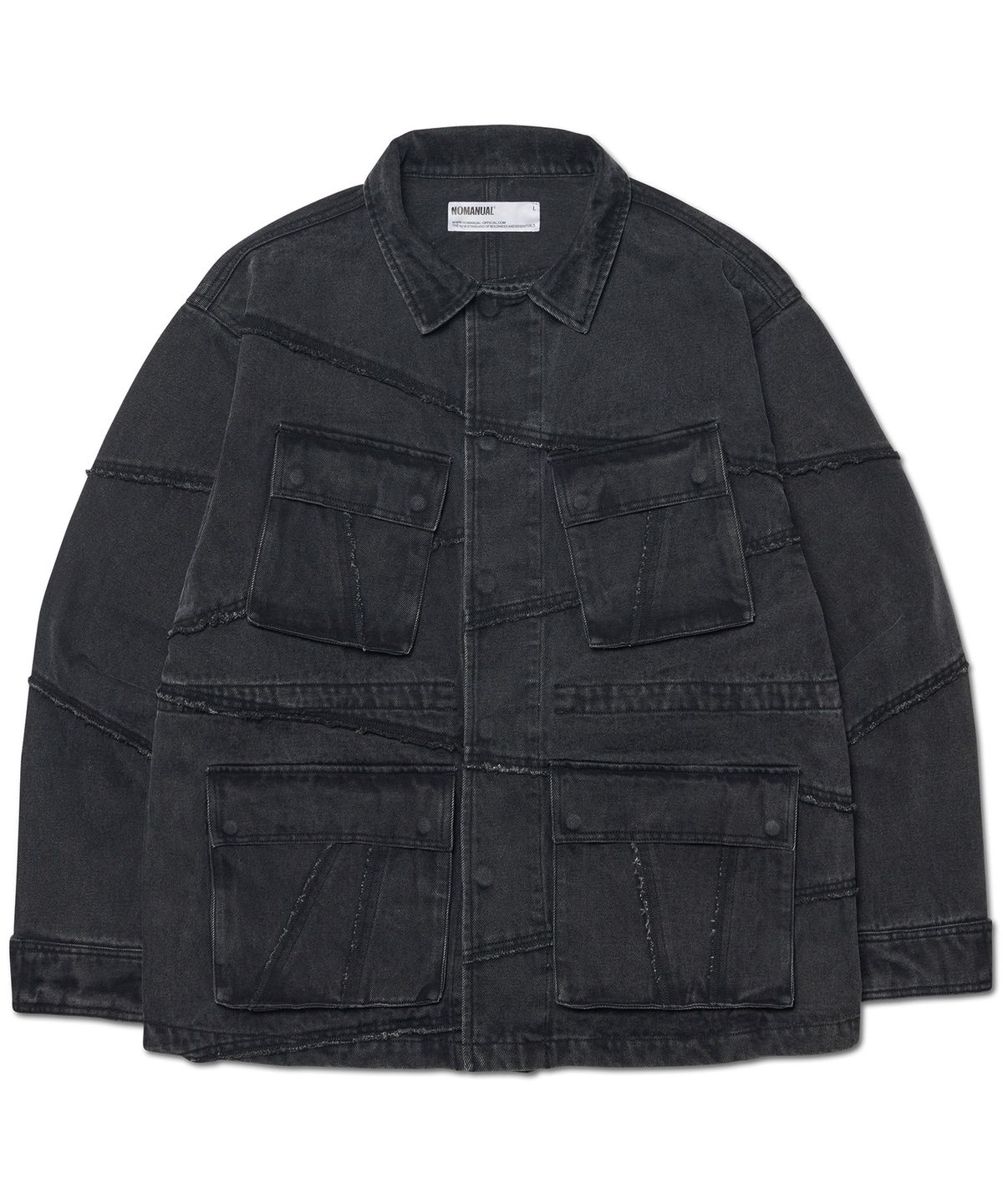 노매뉴얼(NOMANUAL) R.C DENIM BDU JACKET - WASHED BLACK