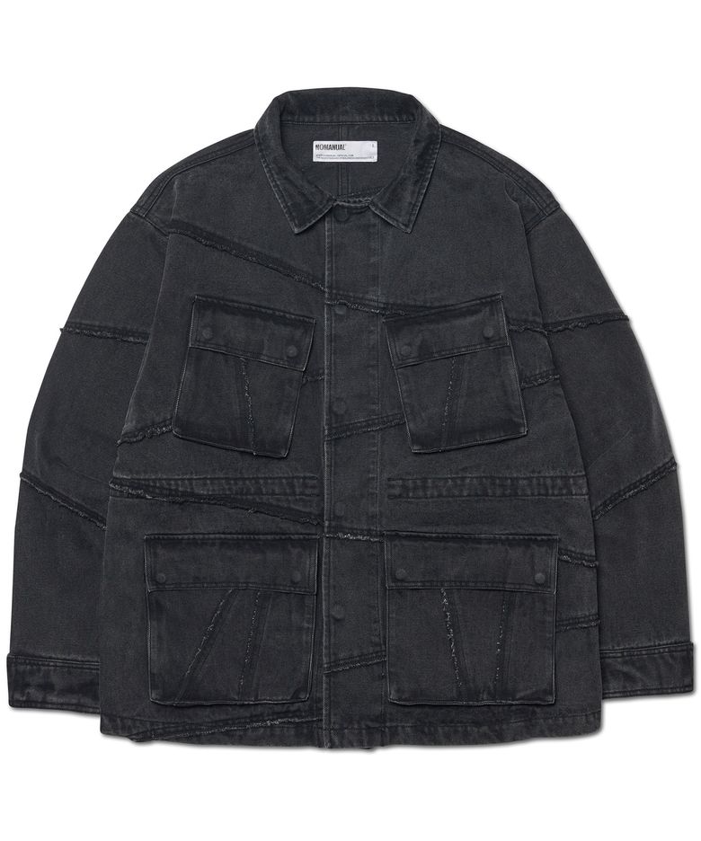 R.C DENIM BDU JACKET - WASHED BLACK