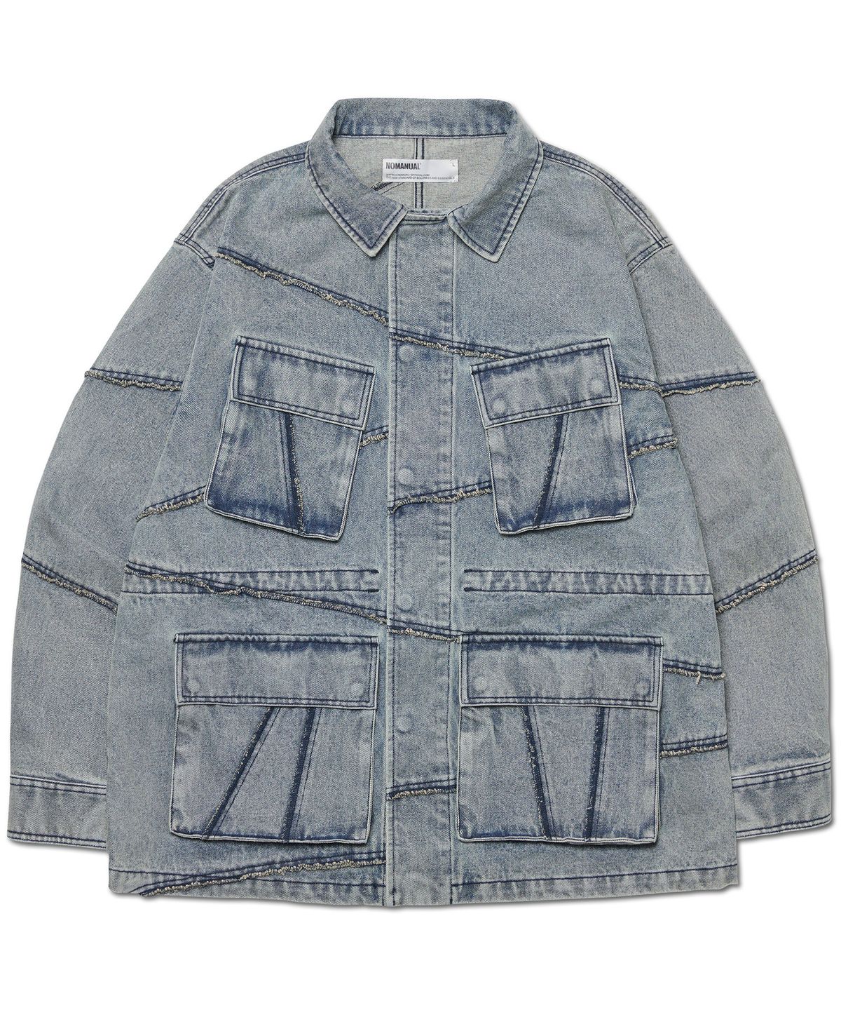 노매뉴얼(NOMANUAL) R.C DENIM BDU JACKET - WASHED BLUE