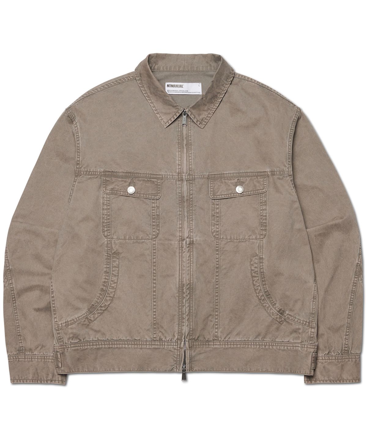 노매뉴얼(NOMANUAL) SLASH TRUCKER JACKET - WASHED CHARCOAL