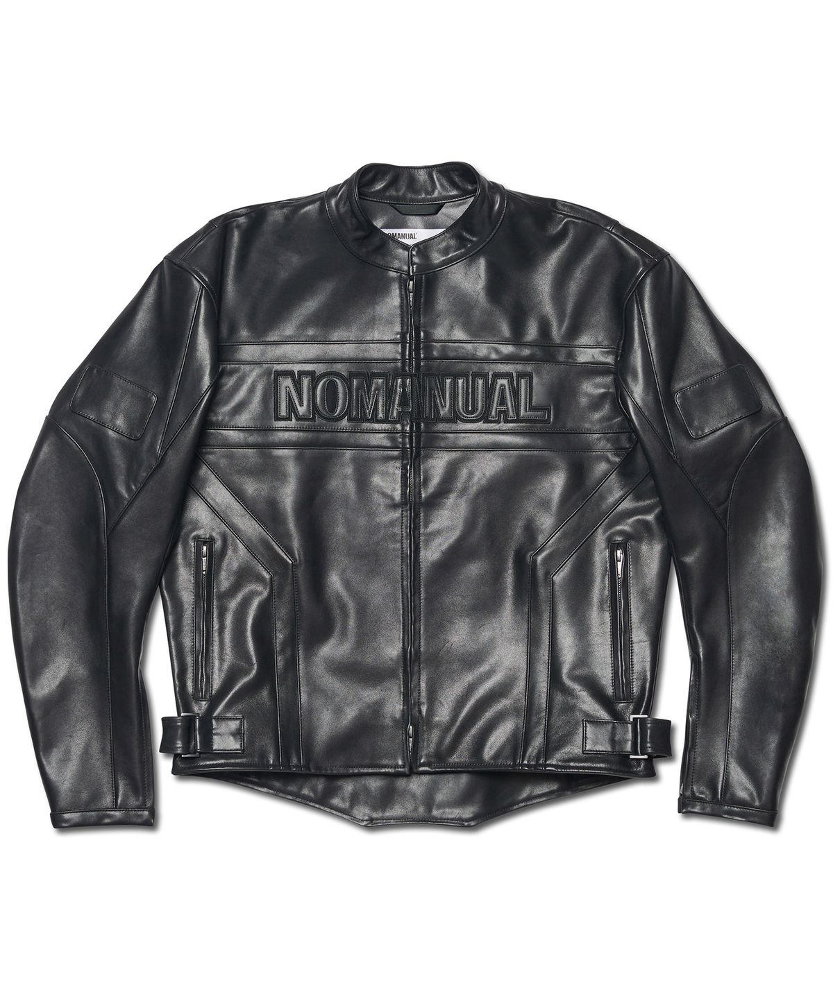 노매뉴얼(NOMANUAL) MOTO LEATHER JACKET - BLACK