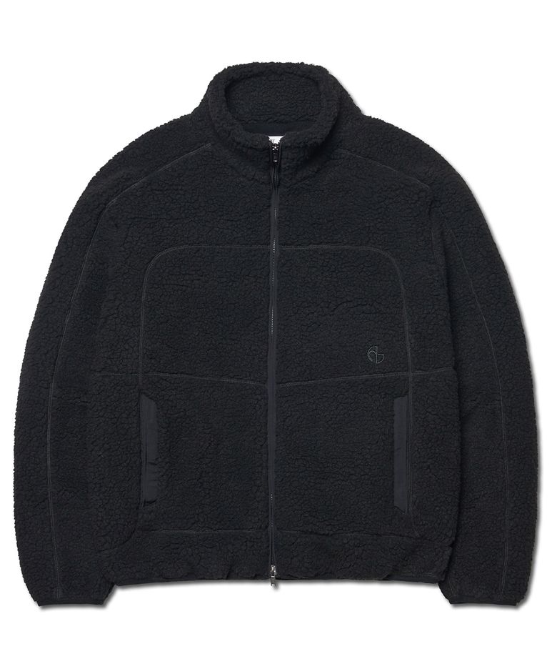 TRACE SHERPA FLEECE JACKET - BLACK