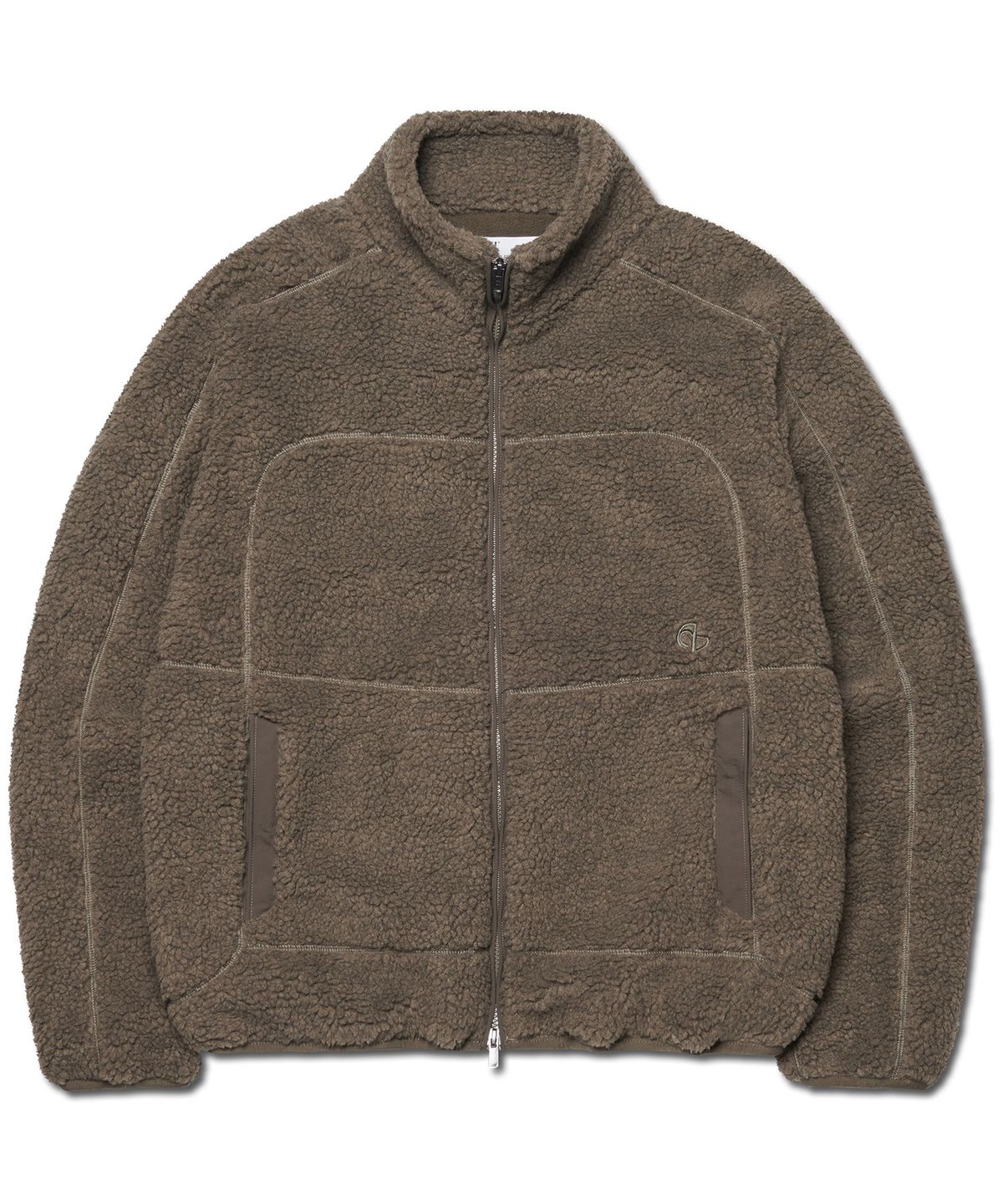 노매뉴얼(NOMANUAL) TRACE SHERPA FLEECE JACKET - KHAKI GRAY