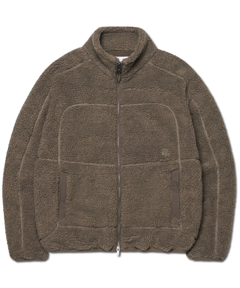 TRACE SHERPA FLEECE JACKET - KHAKI GRAY