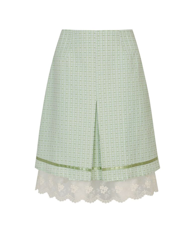Olive Check Skirt (Green)