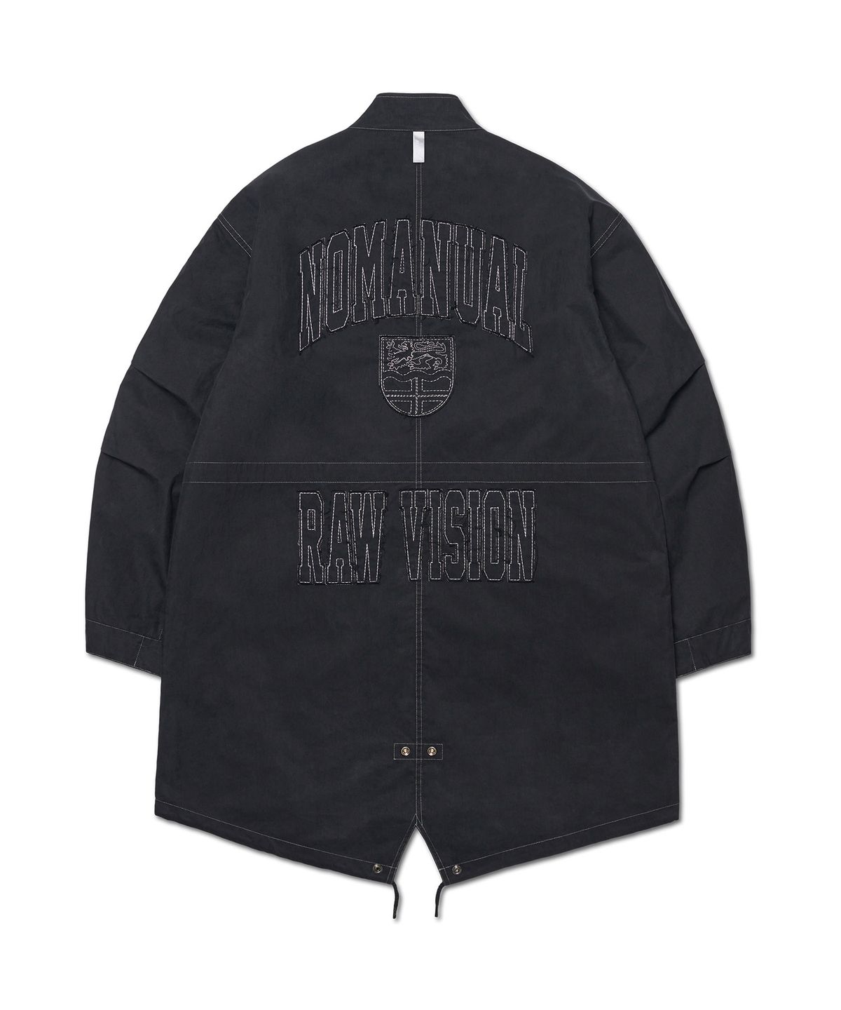 노매뉴얼(NOMANUAL) PATCHED EMBLEM PARKA - WASHED BLACK