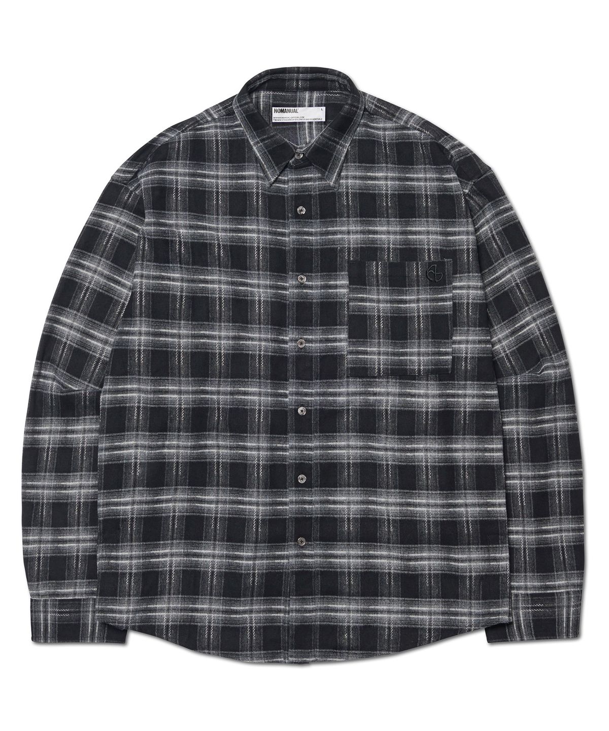 노매뉴얼(NOMANUAL) FLANNEL CHECK SHIRT - BLACK