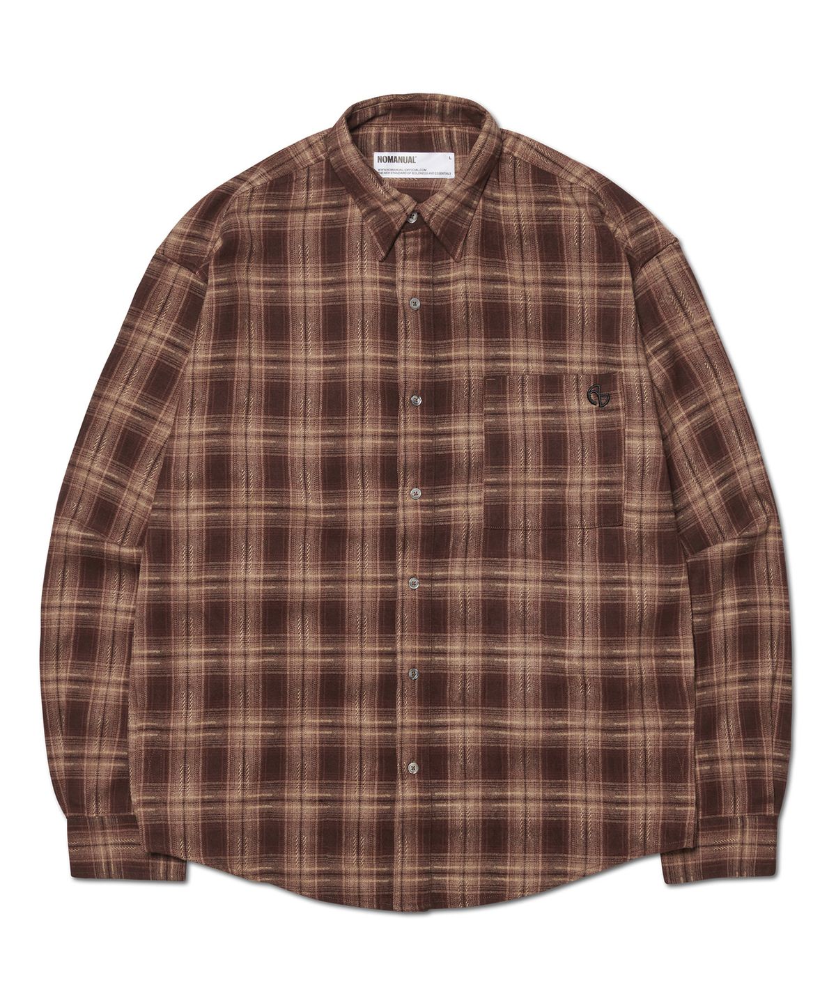 노매뉴얼(NOMANUAL) FLANNEL CHECK SHIRT - BROWN