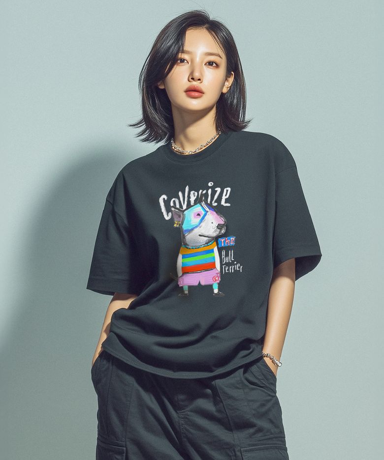 BULL TERRIER TEE_불테리어 캐릭터 티셔츠 (BLACK)