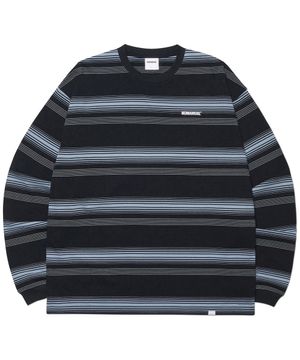NM STRIPED LONG SLEEVE TEE - BLACK