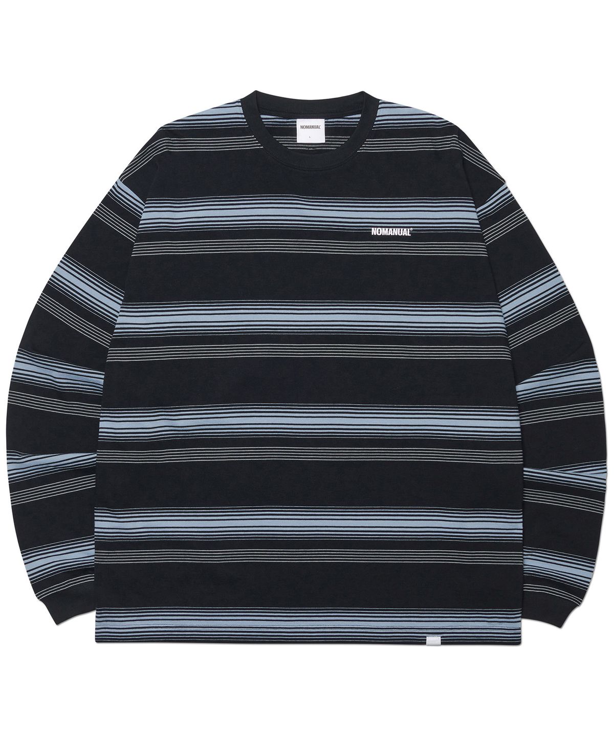 노매뉴얼(NOMANUAL) NM STRIPED LONG SLEEVE TEE - BLACK
