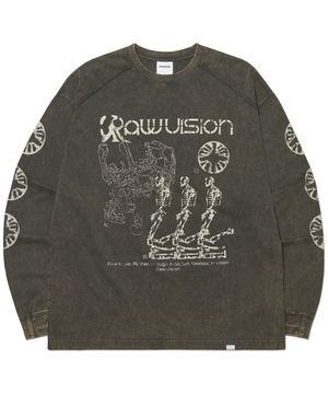 S.I LONG SLEEVE TEE - WASHED CHARCOAL