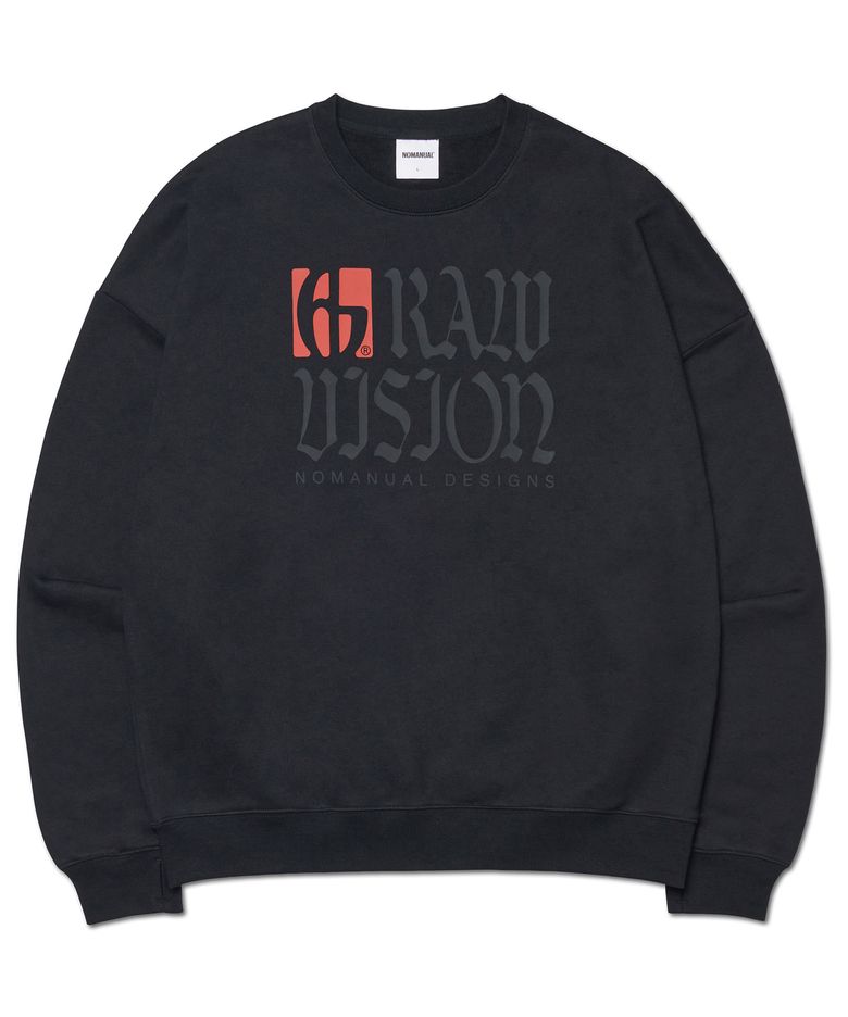 R.V LOGO SWEATSHIRT - BLACK
