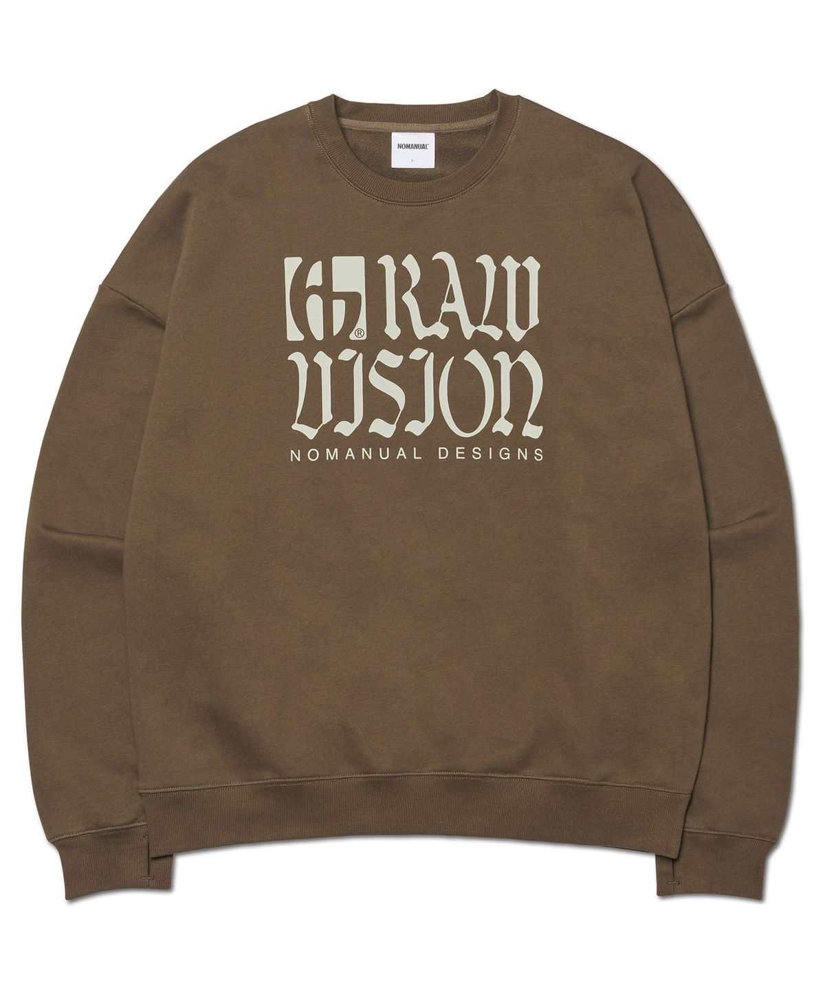 노매뉴얼(NOMANUAL) R.V LOGO SWEATSHIRT - BROWN