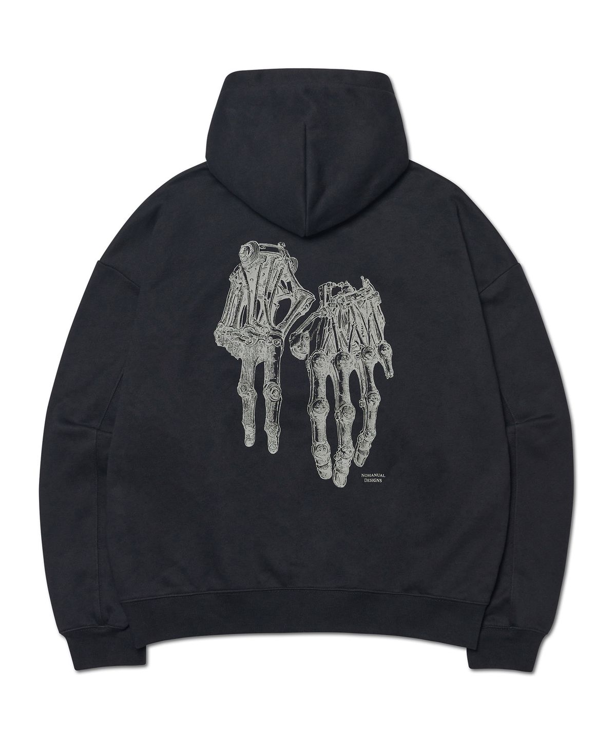 노매뉴얼(NOMANUAL) ROBOTIC HAND NM HOODIE - BLACK