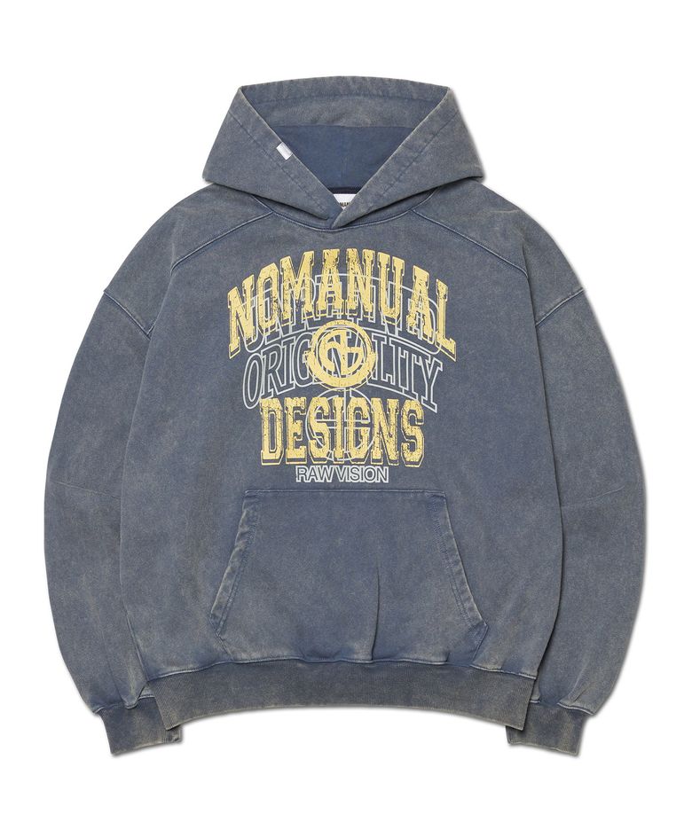 LAYERED ARCH GRAPHIC HOODIE - WASHED NAVY