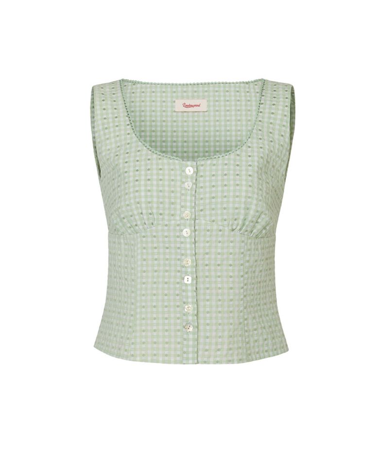 Olive Button Sleeveless (Green)