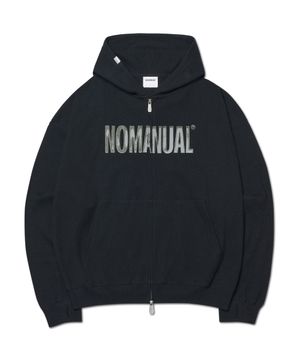 NM WAFFLE HOODED ZIP-UP - BLACK