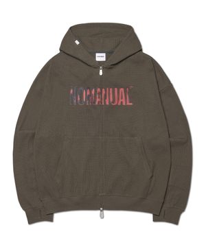 NM WAFFLE HOODED ZIP-UP - CHARCOAL