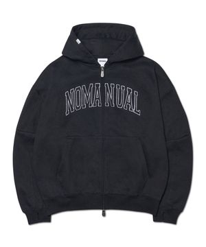 B.A HOODED ZIP-UP - BLACK