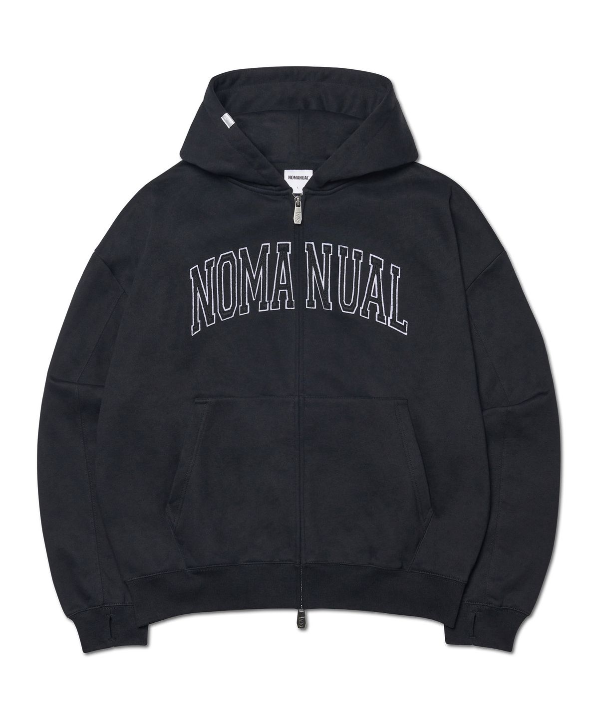 노매뉴얼(NOMANUAL) B.A HOODED ZIP-UP - BLACK