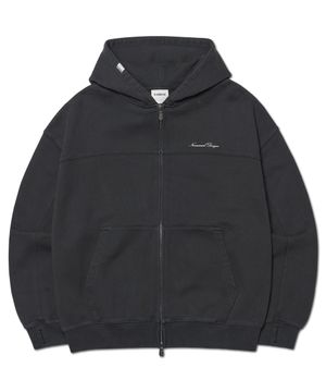G.L HOODED ZIP-UP - BLACK