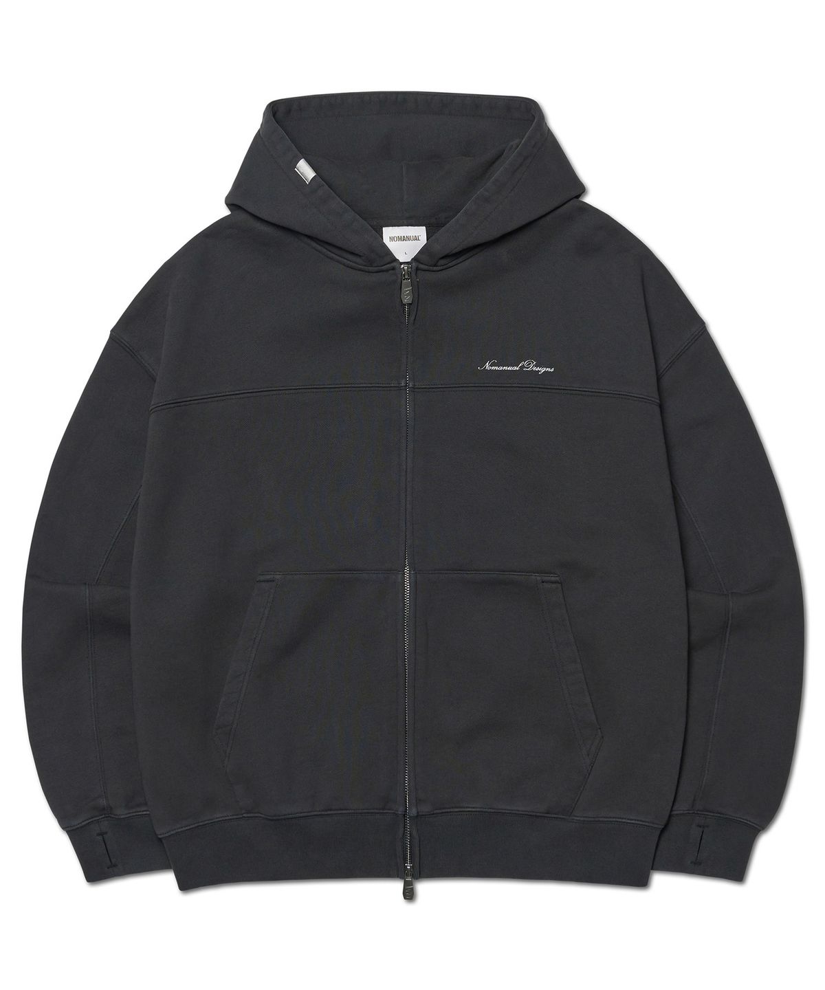 노매뉴얼(NOMANUAL) G.L HOODED ZIP-UP - BLACK