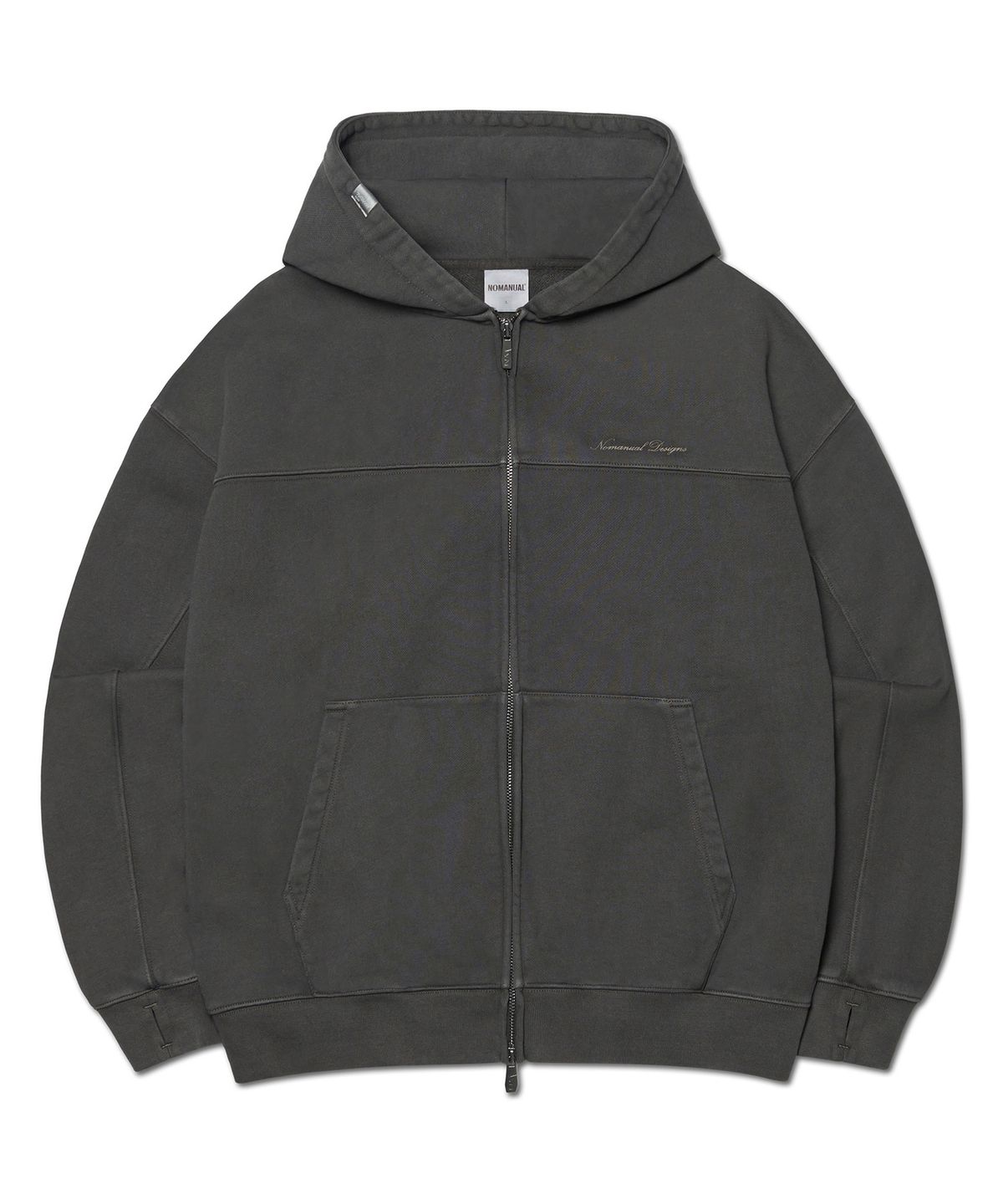 노매뉴얼(NOMANUAL) G.L HOODED ZIP-UP - CHARCOAL
