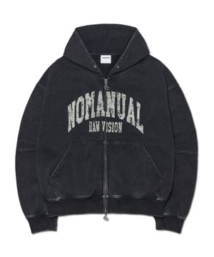 C.A VINTAGE HOODED ZIP-UP - WASHED BLACK
