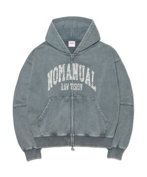 C.A VINTAGE HOODED ZIP-UP - WASHED GRAY