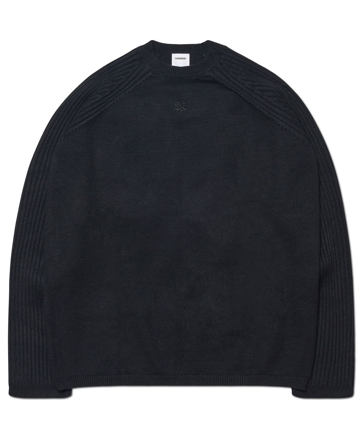 노매뉴얼(NOMANUAL) DOUBLE ECHO WOOL KNIT - BLACK