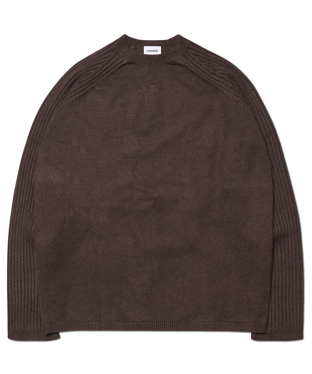 노매뉴얼(NOMANUAL) DOUBLE ECHO WOOL KNIT - BROWN