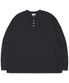 HENLEY NECK KNIT LONG SLEEVE - BLACK