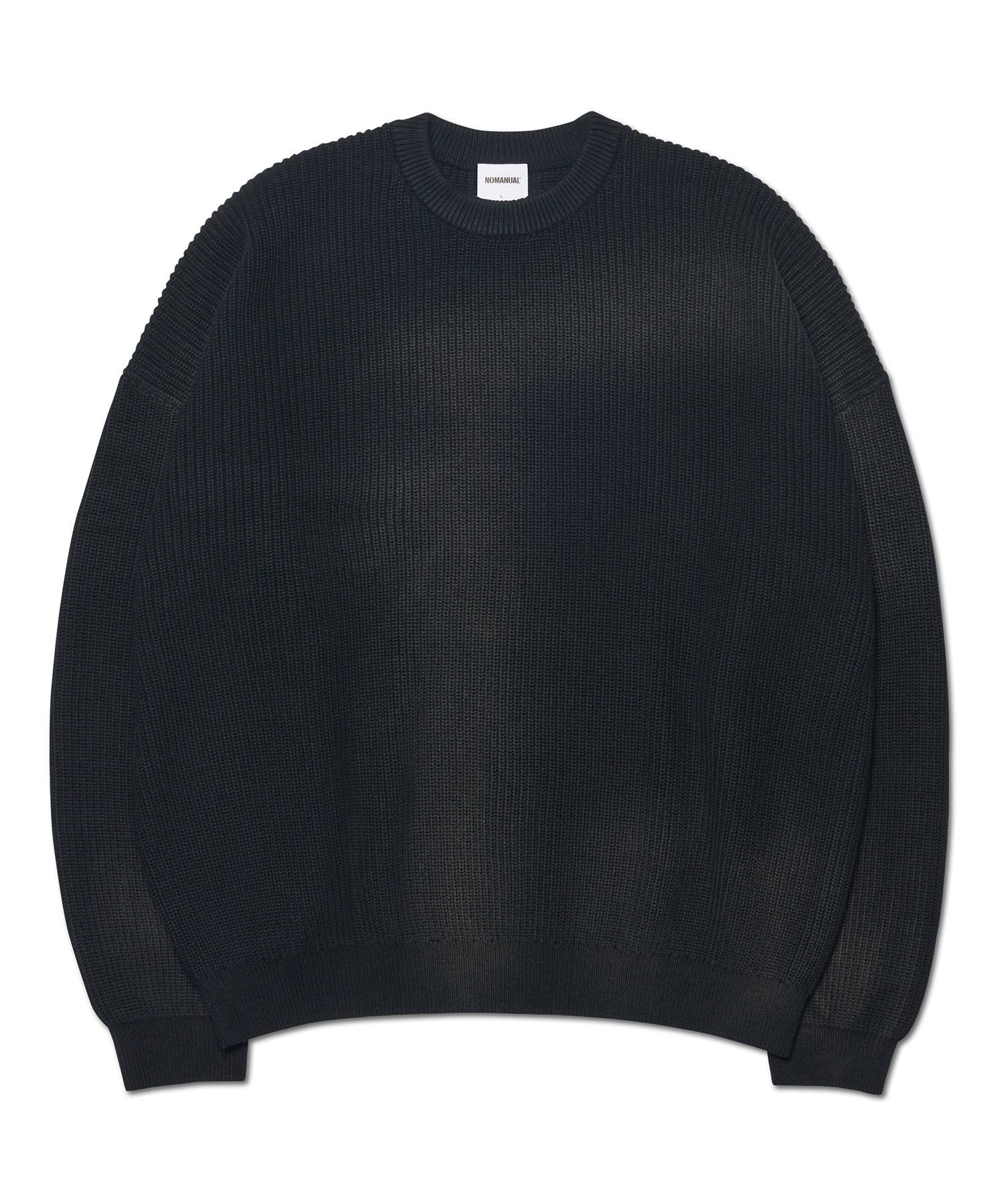 MUSINSA公式 | NOMANUAL SPRAY DYEING KNIT - BLACK