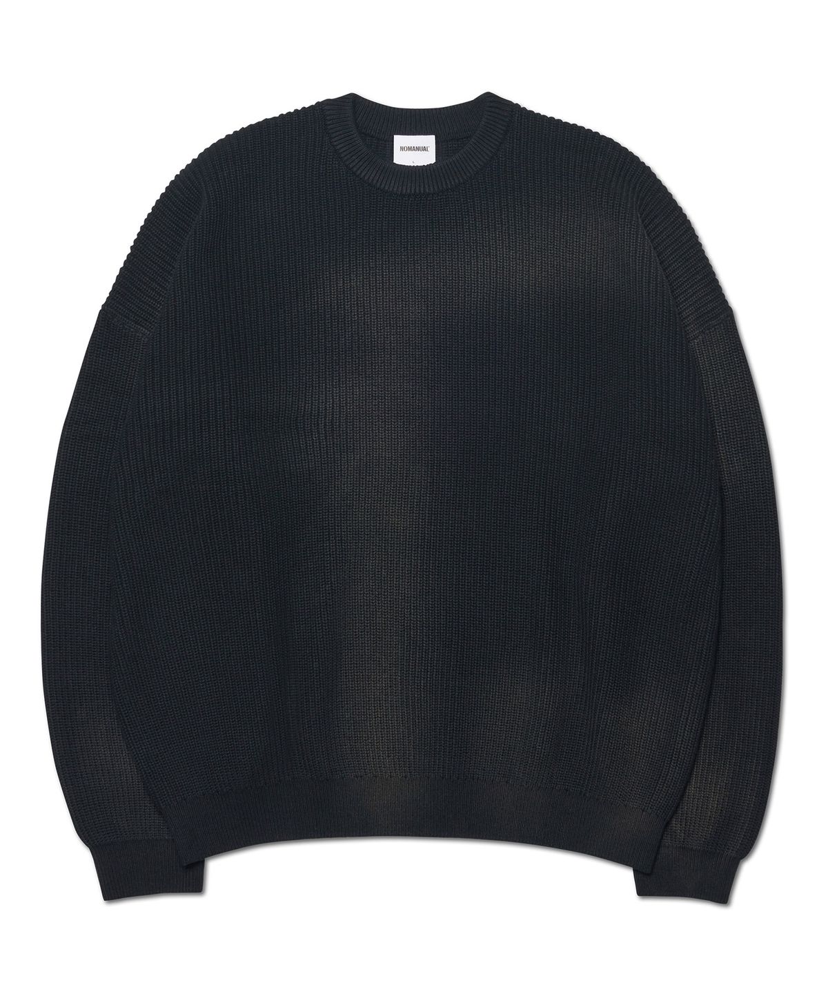 노매뉴얼(NOMANUAL) SPRAY DYEING KNIT - BLACK