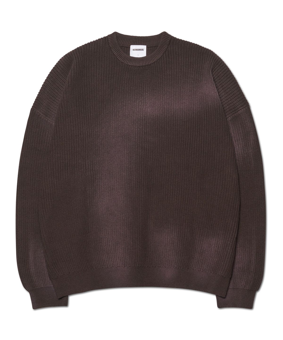 노매뉴얼(NOMANUAL) SPRAY DYEING KNIT - BROWN