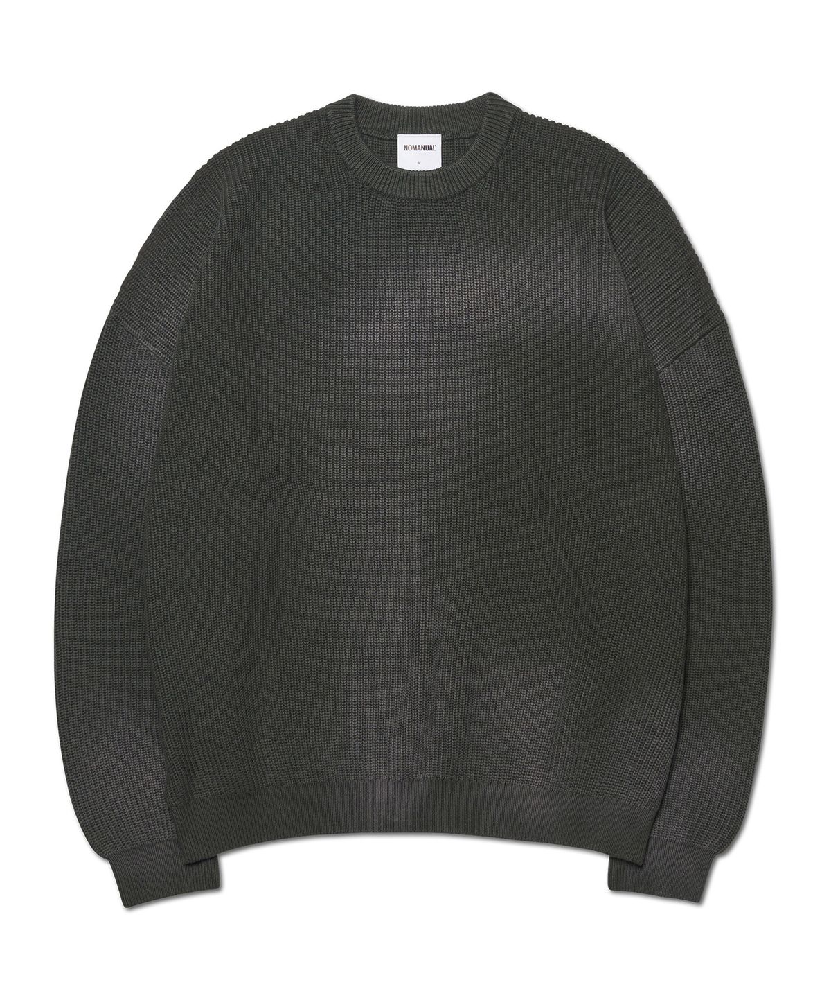 노매뉴얼(NOMANUAL) SPRAY DYEING KNIT - KHAKI