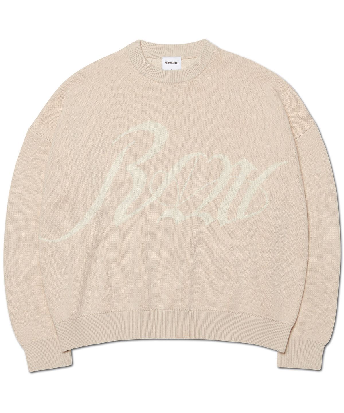 노매뉴얼(NOMANUAL) RAW JACQUARD KNIT - BEIGE