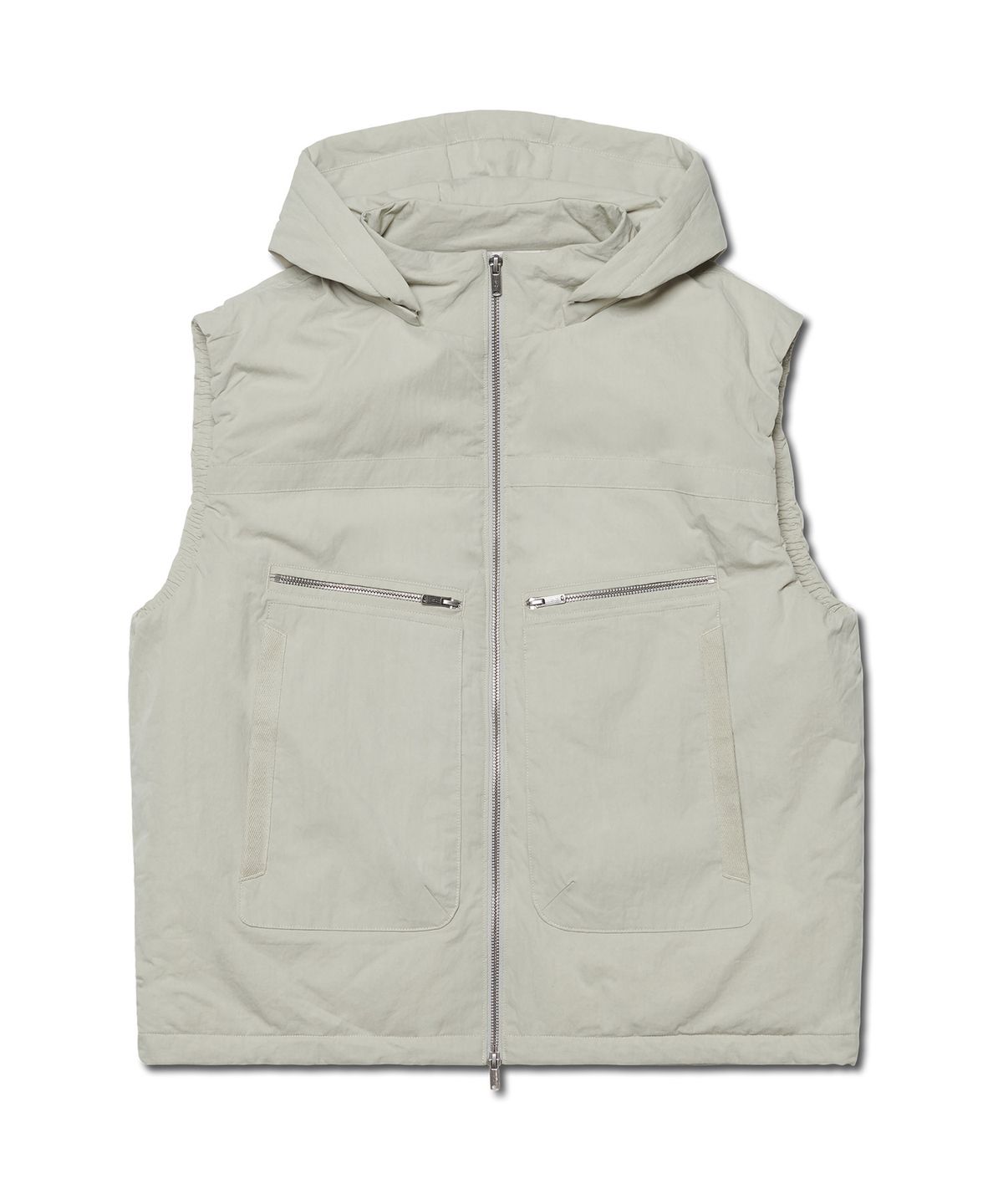 노매뉴얼(NOMANUAL) DETACHABLE HOODED VEST - SAND GRAY