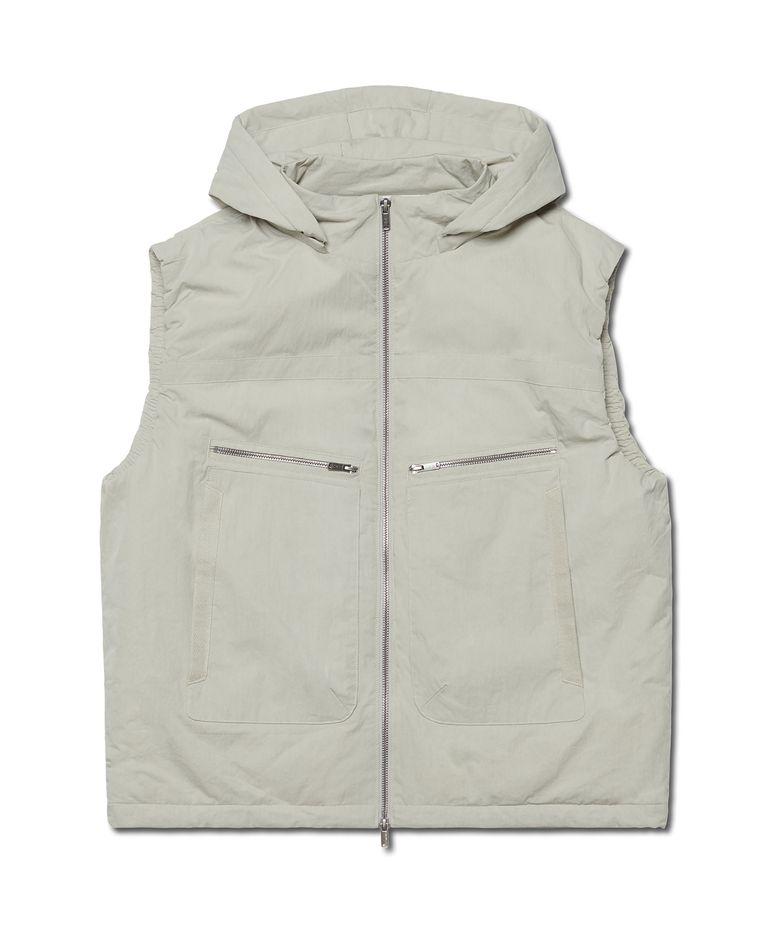 DETACHABLE HOODED VEST - SAND GRAY