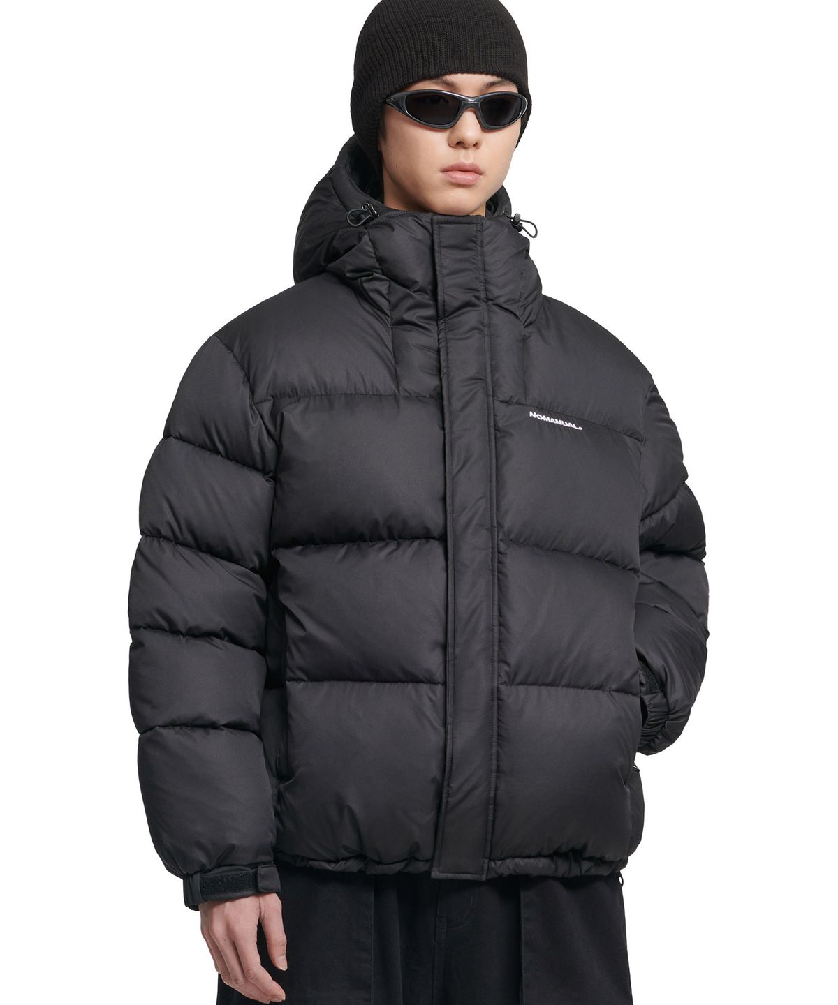 노매뉴얼(NOMANUAL) HESTIA HOODED DUCK DOWN - BLACK